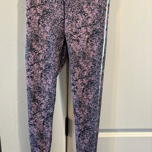 Noli Pink and Black Speckled Active Leggings with Side Stripe